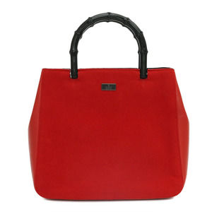 Gucci Bamboo Suede Handbag Red